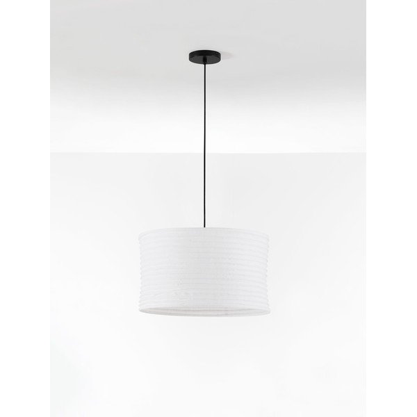 Biała lniana lampa wisząca ø 50 cm Linnet – Nova Luce-image-3