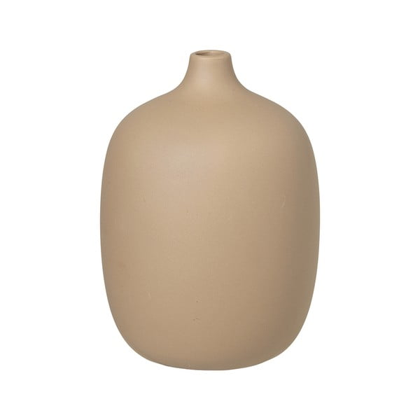 Beżowy ceramiczny wazon Blomus Nomad, wys. 18,5 cm