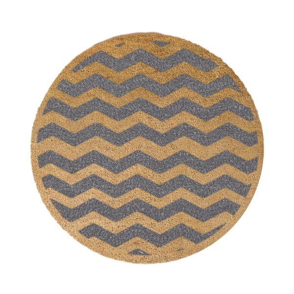 Okrągła wycieraczka Artsy Doormats Grey Chevron, ⌀ 70 cm