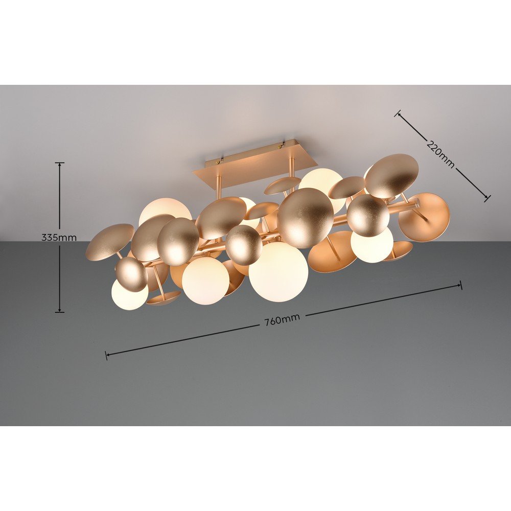 Lampa sufitowa w biało-złotym kolorze ze szklanym kloszem 76x22 cm Bubble – Trio Select (zdjęcie 4)