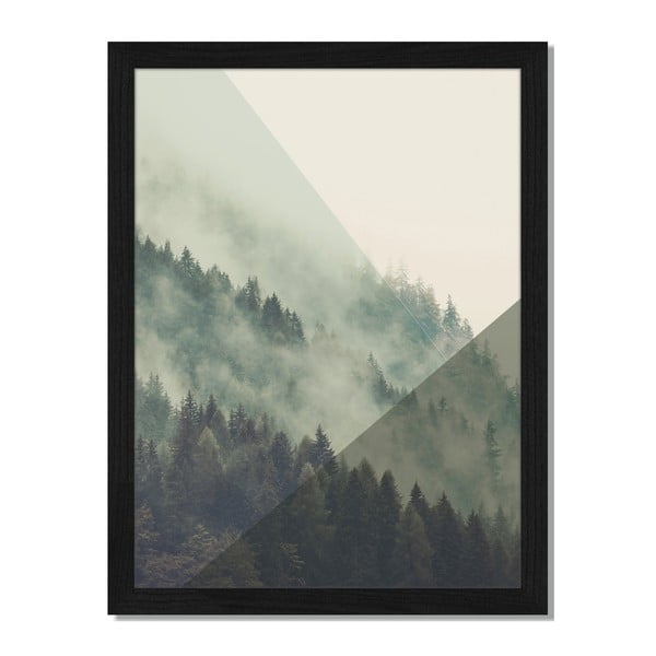 Obraz w ramie Liv Corday Scandi Misty Mountains, 30x40 cm