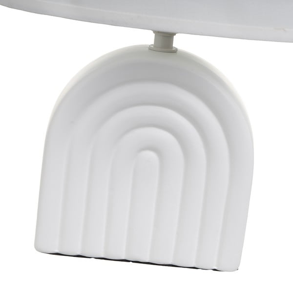 Biała lampa stołowa ceramiczna z tekstylnym kloszem (wysokość 31 cm) – Casa Selección-image-3