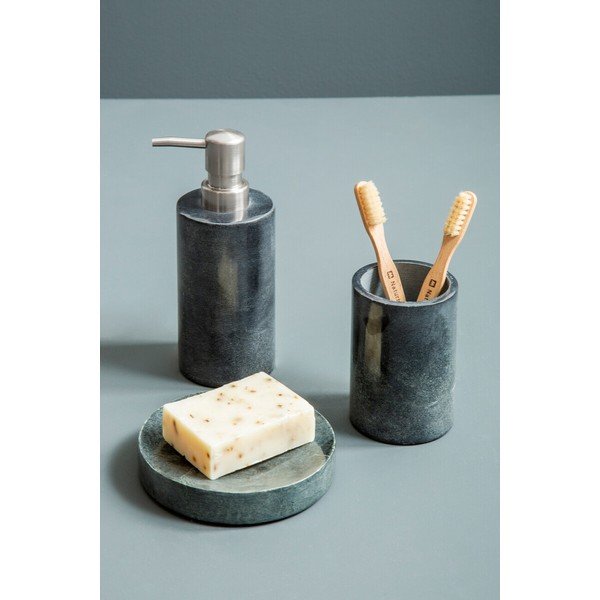 Ciemnoszary kamienny dozownik do mydła Kamal – Premier Housewares-image-1