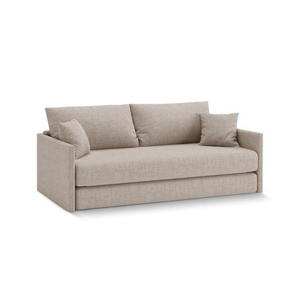 Jasnobrązowa rozkładana sofa z tkaniny szenilowej 209 cm Shannon – Cosmopolitan Design-image-1