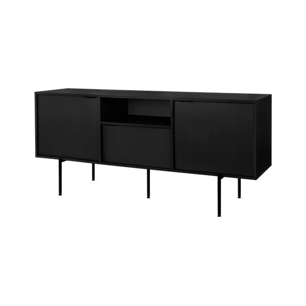 Czarna szafka pod TV 180x79x50 cm Bau – noo.ma