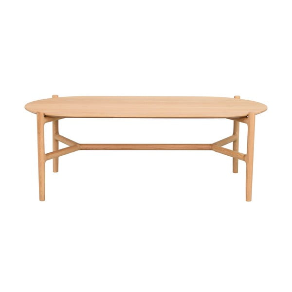 Naturalny owalny stolik z drewna dębowego Rowico Holton, 130x65 cm