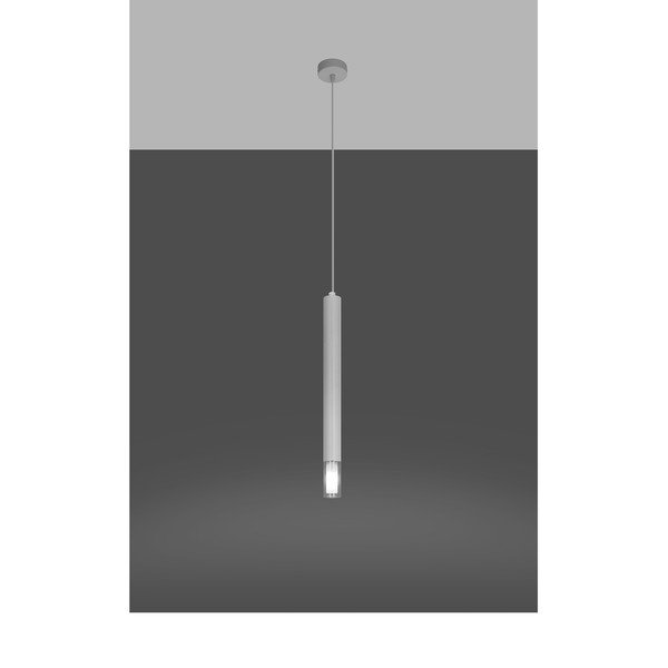 Biała metalowa lampa wisząca ø 8 cm Vittoria – Sollux-image-2