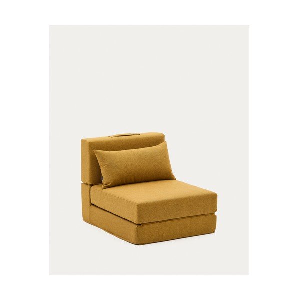 Musztardowy rozkładany fotel Arty – Kave Home-image-3