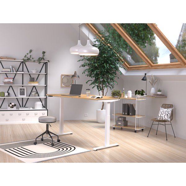 Biurko z elektryczną regulacją wysokości z blatem w dekorze dębu 80x160 cm Jet – Germania-image-1