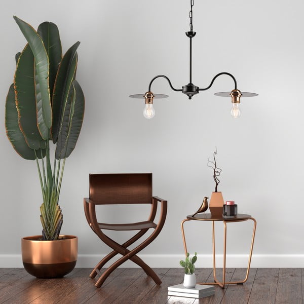 Czarna lampa wisząca − LAMKUR-image-1