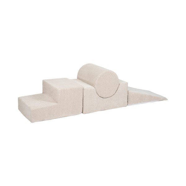 Kremowy sztruksowy piankowy plac zabaw 4 szt. wysokość 30 cm 45x170 cm Montessori – Meowbaby