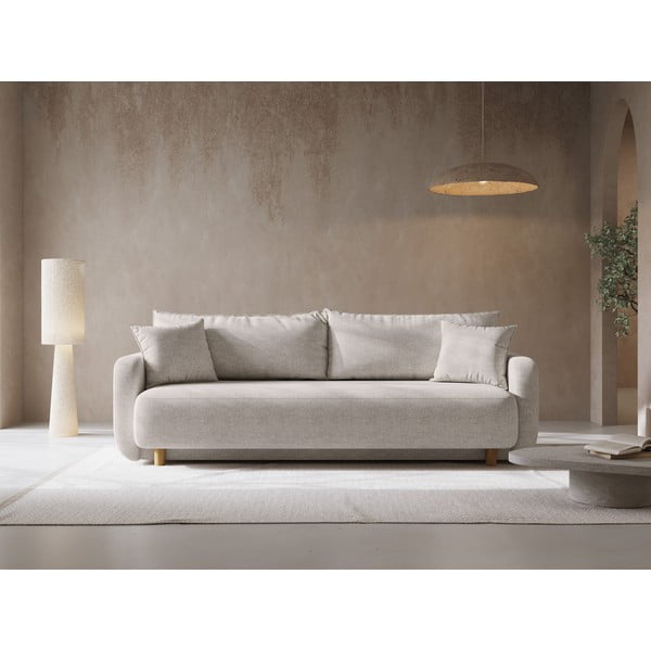 Beżowa rozkładana sofa ze schowkiem 231 cm Elen – Micadoni -image-1