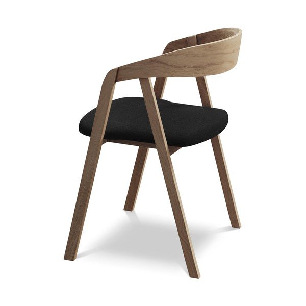 Czarny fotel jadalniany z litego drewna Erika – Makamii-image-3