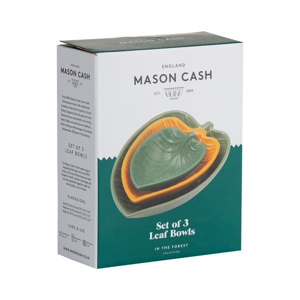 Żółto-zielone kamionkowe miski zestaw 3 szt. The Forest – Mason Cash-image-1