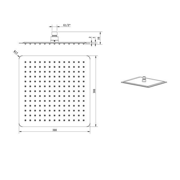 Deszczownica ze stali nierdzewnej w kolorze złota Slim – Sapho-image-3