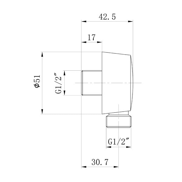 Przyłącze do prysznica z mosiądzu w kolorze matowego srebra ø 5 cm – Sapho-image-1