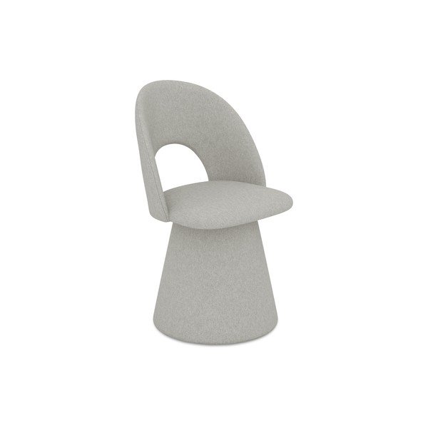 Jasnoszary tapicerowany fotel jadalniany Kalo – Makamii