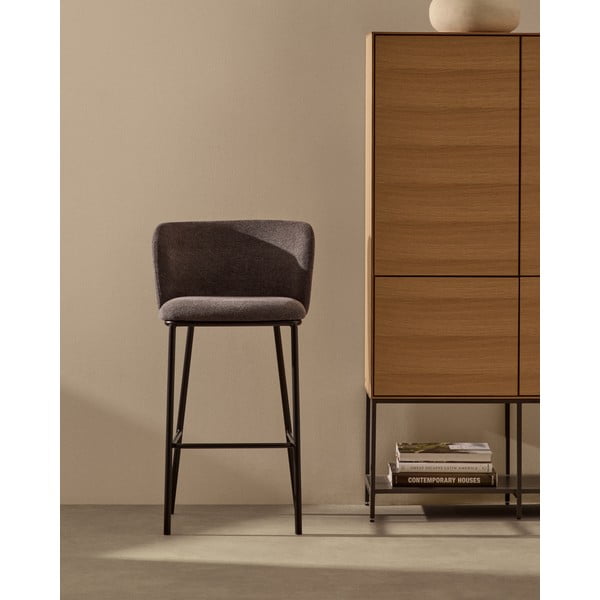 Ciemnoszary hoker (wysokość siedziska 65 cm) Ciselia – Kave Home-image-1