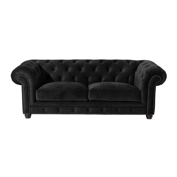 Czarna sofa Max Winzer Orleans Velvet, 216 cm