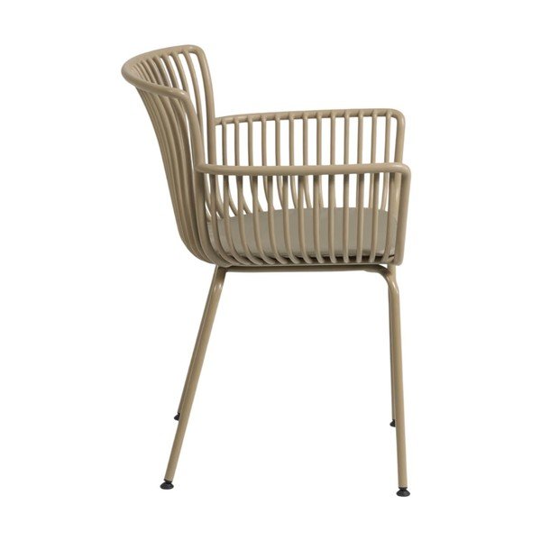 Beżowe metalowo-plastikowe krzesło ogrodowe Surpika – Kave Home-image-4