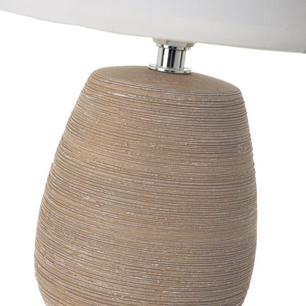 Brązowa lampa stołowa ceramiczna z tekstylnym kloszem (wys. 27,5 cm) – Casa Selección-image-3