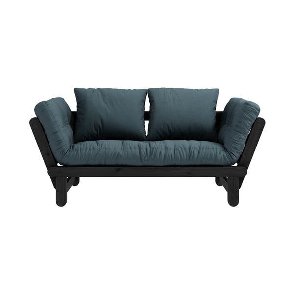 Sofa rozkładana z niebieskozielonym obiciem Karup Design Beat Black/Petrol Blue