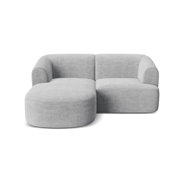 Jasnoszary sztruksowy narożnik (lewostronny/z szezlongiem) Campi – Cosmopolitan Design-image-2