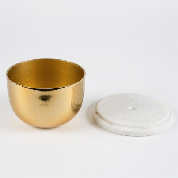Złota miska z wieczkiem Sass & Belle Marble-image-1
