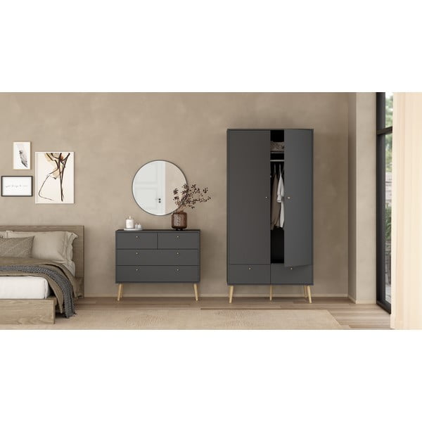 Antracytowa szafa 99x200 cm Bodo – Tvilum-image-1