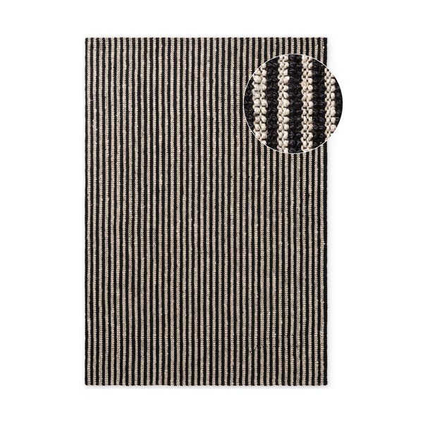 Czarny dywan z juty tkany ręcznie 160x230 cm Harvest Ebony – Elle Decoration