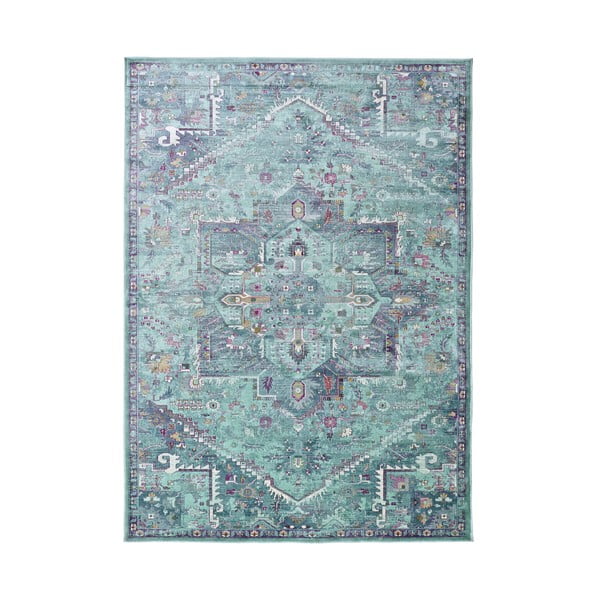 Turkusowy dywan z wiskozy Universal Lara, 200x140 cm