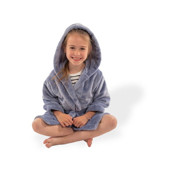 Niebieski szlafrok dziecięcy z mikropluszu w rozmiarze 134-140 Delux – Tiseco Home Studio-image-3