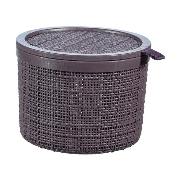 Fioletowy koszyk z pokrywką Curver Jute, 2 l