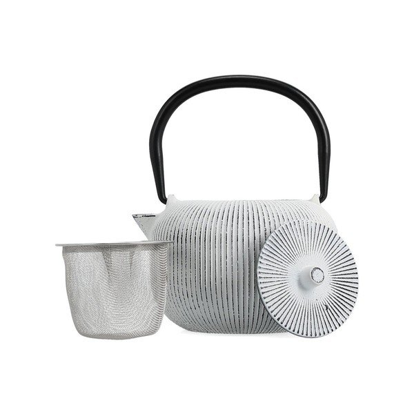 Czarno-biały żeliwny dzbanek do herbaty z sitkiem 350 ml Sencha – S|P Collection-image-2