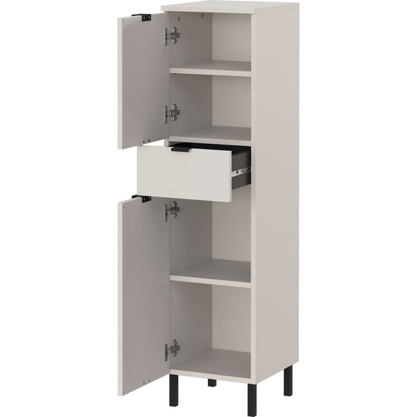 Kremowa wysoka wąska szafka łazienkowa 30x120 cm Arcena – Germania-image-3