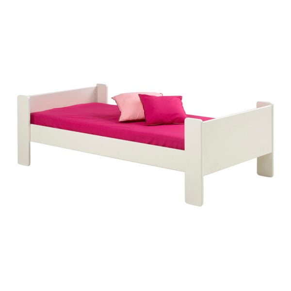 Białe łóżko jednoosobowe z drewna 13Casa Crock, 90 x 200 cm