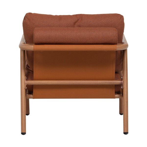 Metalowy/tapicerowany fotel ogrodowy w kolorze terakoty Cavero – WOOOD-image-4