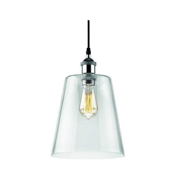 Czarna lampa wisząca ze szklanym kloszem ø 20 cm Susana – LAMKUR-image-1