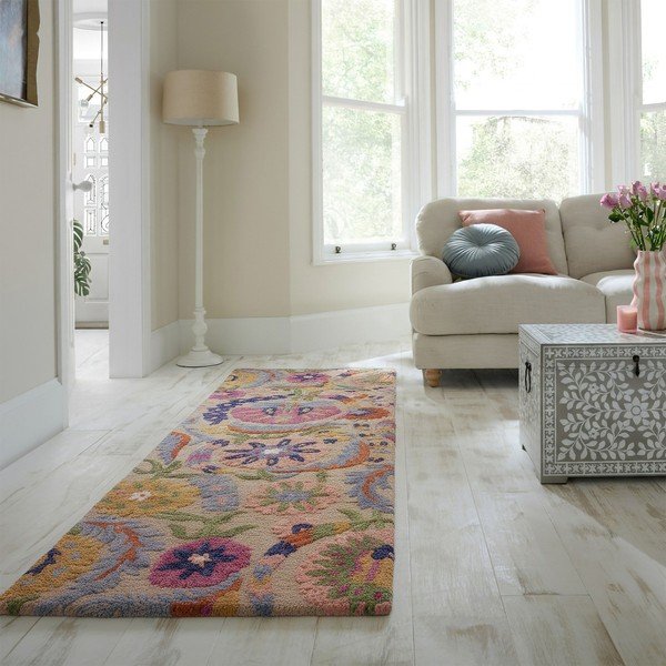 Wełniany chodnik tkany ręcznie 80x300 cm Amira Floral  – Flair Rugs-image-1