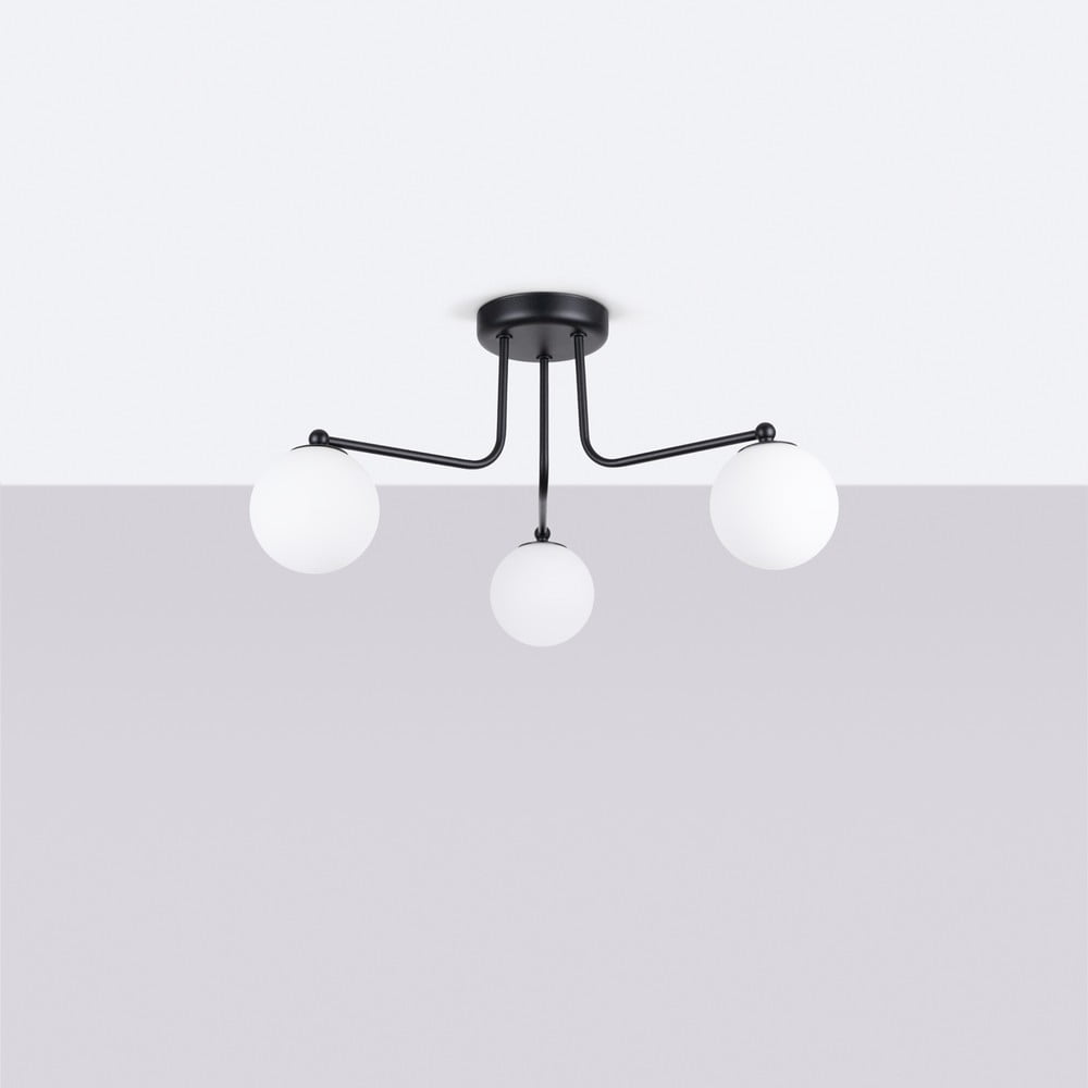 Czarno-biała lampa sufitowa Beam – Sollux (zdjęcie 3)