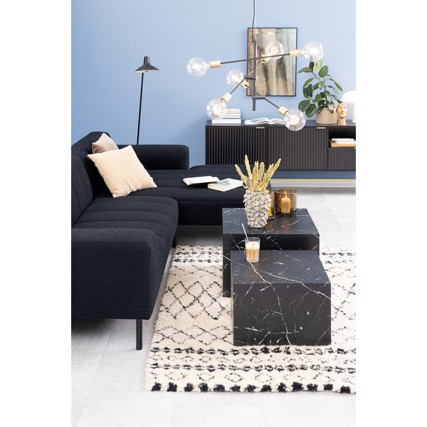 Czarne stoliki w dekorze marmuru zestaw 2 szt. 58x58 cm Dice – Actona-image-2