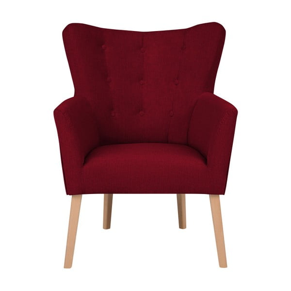 Czerwony fotel z podłokietnikami Micadoni Home Lamarta