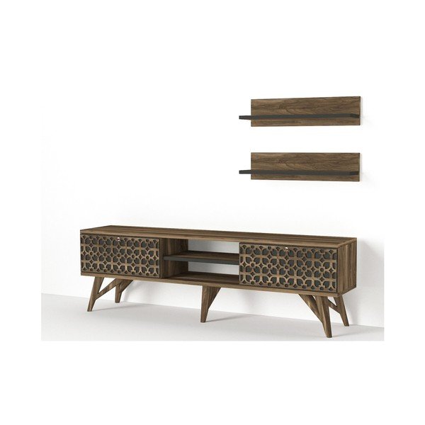 Szafka pod TV w dekorze drewna orzechowego Fina-image-3