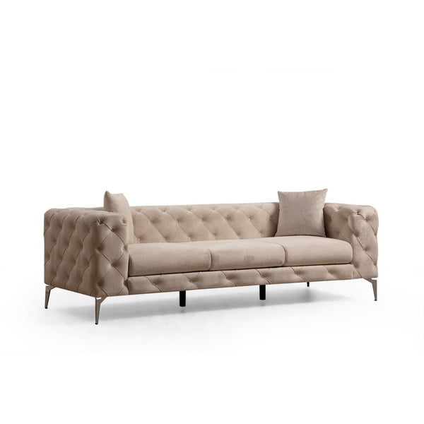 Beżowa aksamitna sofa 237 cm Como – Artie
