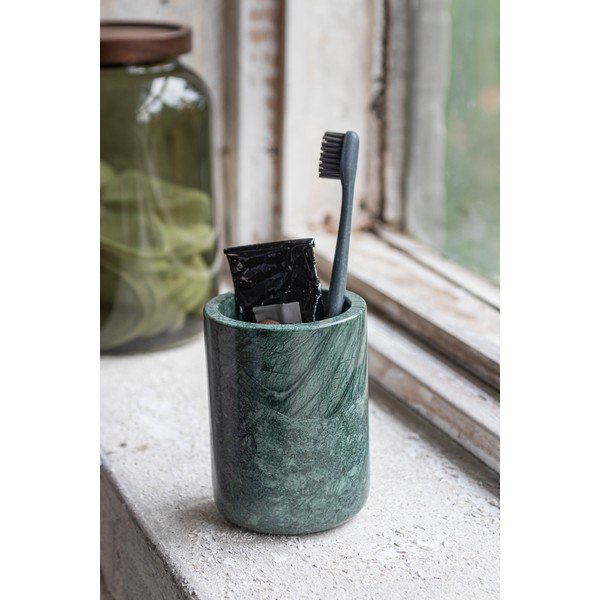 Ciemnozielony marmurowy kubek na szczoteczki do zębów Marble – Mette Ditmer Denmark-image-1
