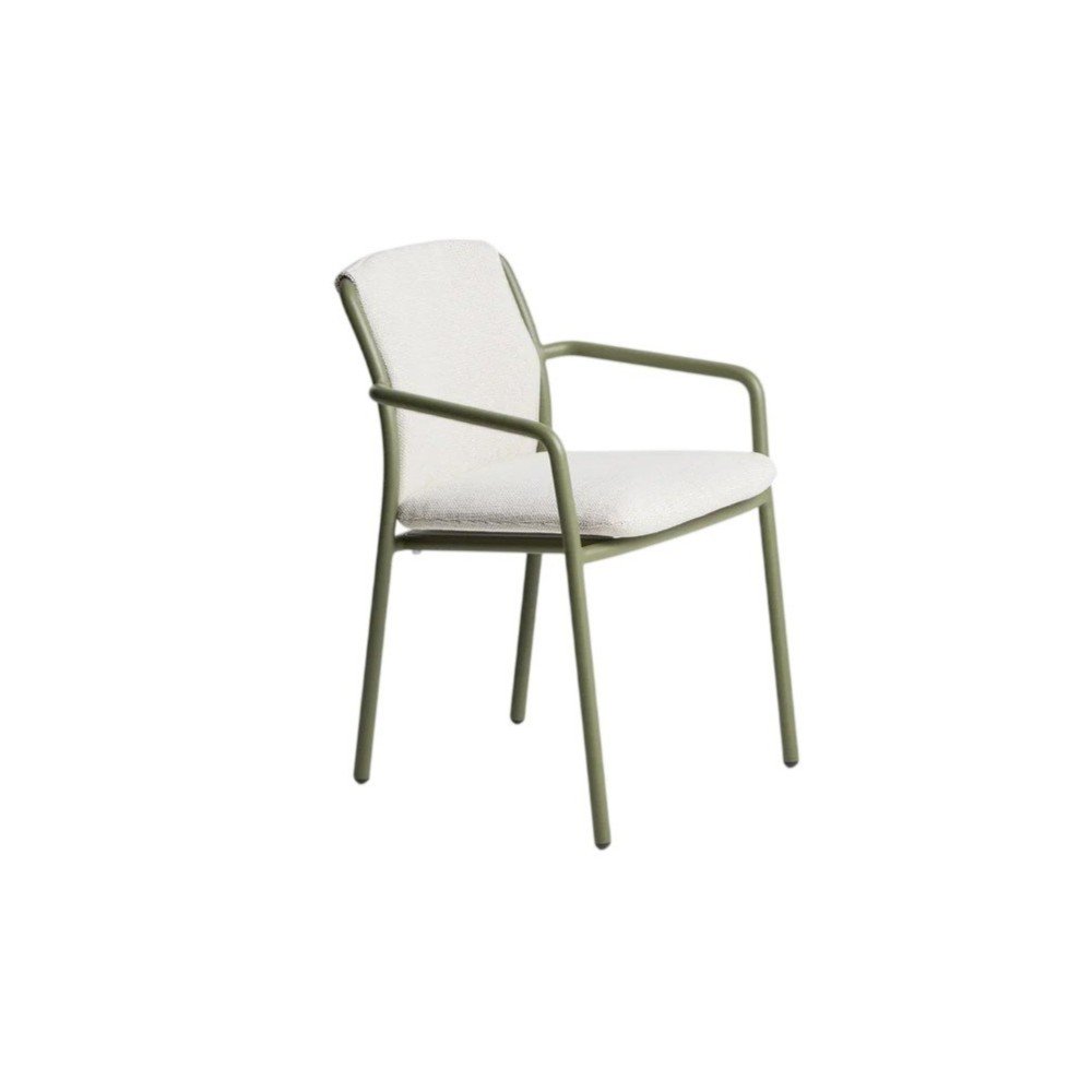 Zielone tapicerowane krzesło ogrodowe Linosa – Kave Home