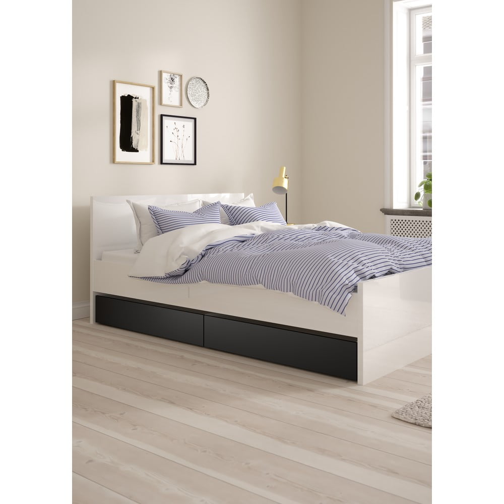 Czarne szuflady pod łóżko zestaw 2 szt. 90x190/140x190 cm Naia – Tvilum (zdjęcie 6)