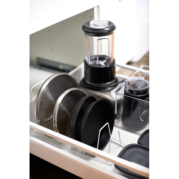 Biały uchwyt ścienny na pokrywki i patelnie YAMAZAKI Tower-image-4