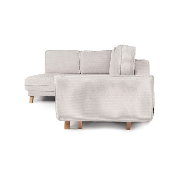 Beżowy sztruksowy rozkładany narożnik (lewostronny) Tori – Bonami Selection-image-3