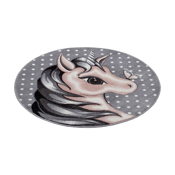 Szary dywan dziecięcy ø 133 cm Cute Unicorn – Hanse Home-image-2